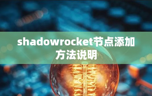 shadowrocket节点添加方法说明