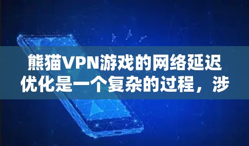 熊猫VPN游戏的网络延迟优化是一个复杂的过程,涉及多个方面,从应用层的延迟优化工具到服务器层的过滤器,都需要仔细考虑。以下是逐步的解决方案