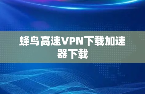 蜂鸟高速VPN下载加速器下载