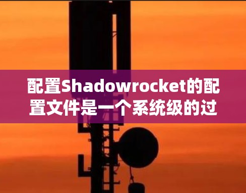 配置Shadowrocket的配置文件是一个系统级的过程，涉及多个部分和步骤，确保配置文件正确工作。以下是详细的步骤指南