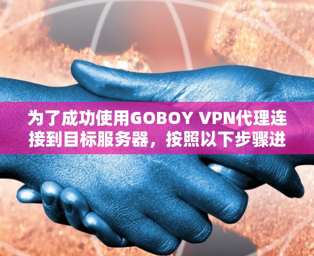 为了成功使用GOBOY VPN代理连接到目标服务器,按照以下步骤进行设置