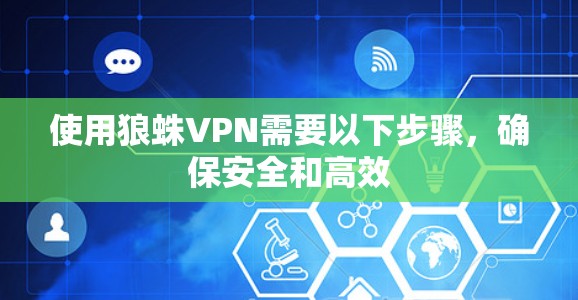 使用狼蛛VPN需要以下步骤,确保安全和高效