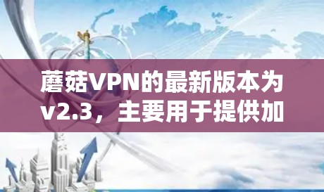 蘑菇VPN的最新版本为v2.3，主要用于提供加密VPN服务。以下是对v2.3的详细介绍