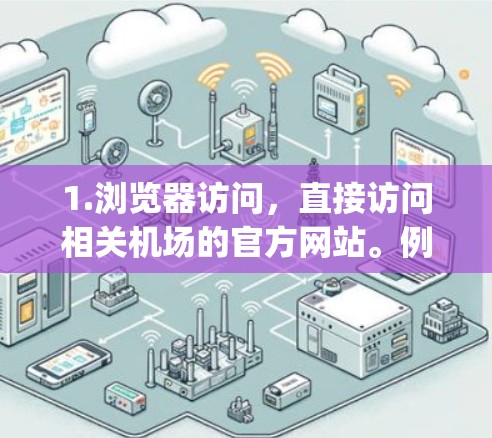 1.浏览器访问，直接访问相关机场的官方网站。例如，北京首都机场的官网链接可以是[北京首都国际机场官网]https:www Subway.com/Beijing)