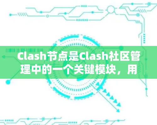 Clash节点是Clash社区管理中的一个关键模块,用于管理社区资源、资源分配和资源管理。以下是对Clash节点的详细介绍