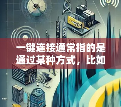 一键连接通常指的是通过某种方式，比如浏览器的快捷键、插件或工具，直接跳转到指定的网站或页面，而不是通过手动输入或浏览器的连结（如URL）以下是一些常见的一键连接方法